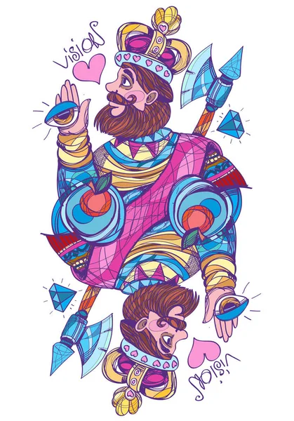 König der Herzen Spielkartenfarbe — Stockvektor