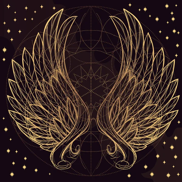 Vectorillustratie van de gouden vleugels — Stockvector