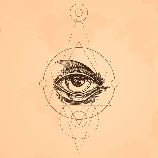 Ескіз очей Провидіння. — стоковий вектор
