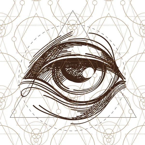 Sketch Eye of Providence — Stock Vector