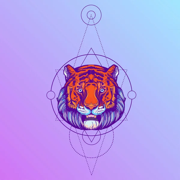 Museau d'une illustration de tigre — Image vectorielle