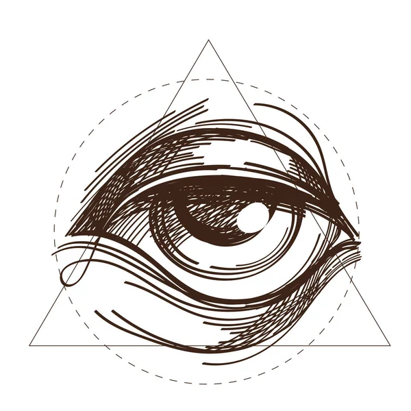 Ескіз очей Провидіння. — стоковий вектор