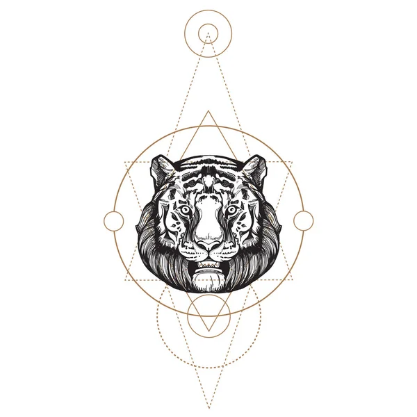 Bocal de uma ilustração de tigre — Vetor de Stock