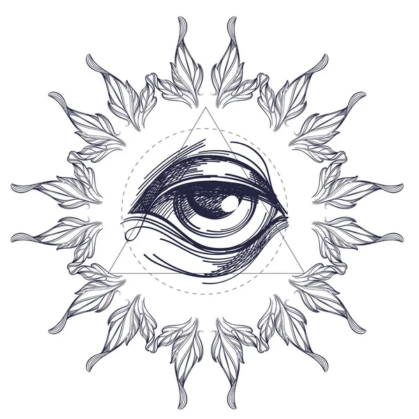 Глаз, окруженный абстрактной рамкой — стоковый вектор