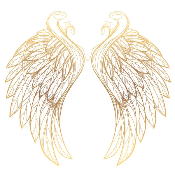 Ilustracja wektorowa złote skrzydła — Wektor stockowy