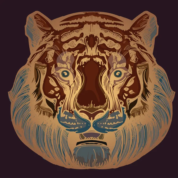 Hocico de una ilustración de tigre — Vector de stock