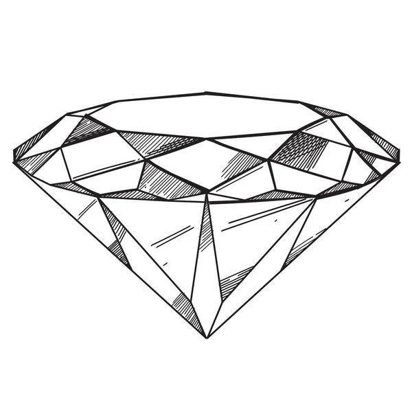 Diamant dessiné main . — Image vectorielle