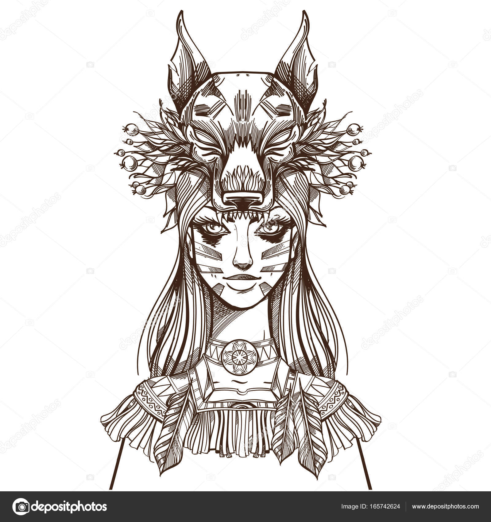 Wolf Girl Hat Tattoo