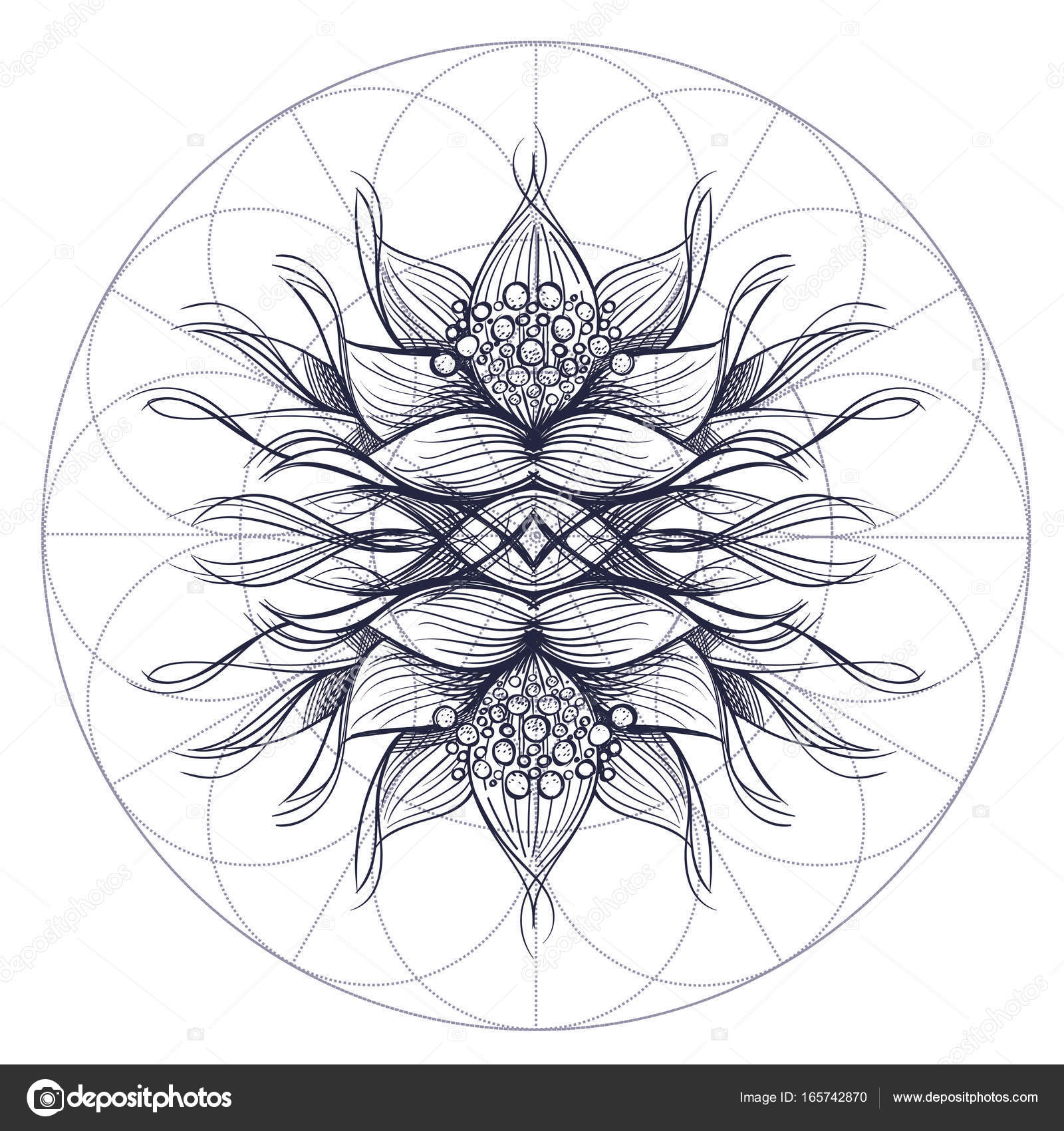 Elegante elemento di un fiore stilizzato con linee morbide Elemento floreale stilizzato per il disegno — Vettoriali di filkusto