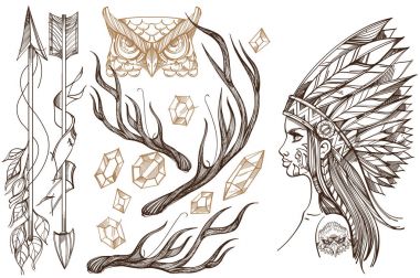 Bir headdress güzel kız