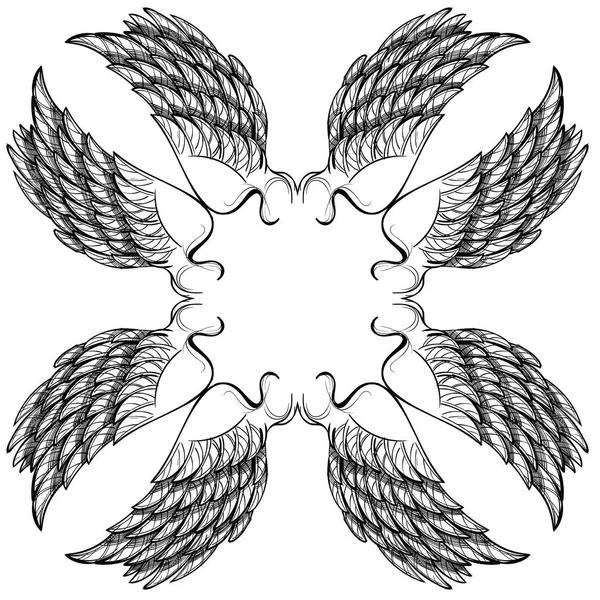 Illustratie van vleugels op de achtergrond — Stockvector