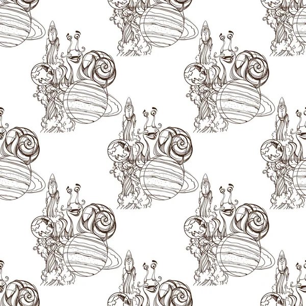 pattern of spacecraft and fun snail