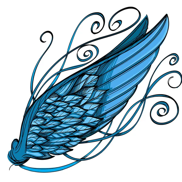 Εικονογράφηση της μπλε φτερό — Διανυσματικό Αρχείο