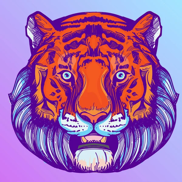 Bocal de uma ilustração de tigre — Vetor de Stock