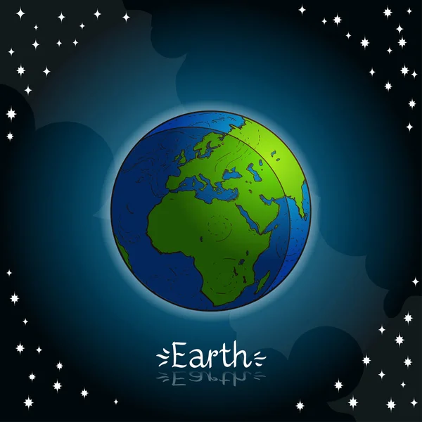 Erde. Planet des Sonnensystems — Stockvektor