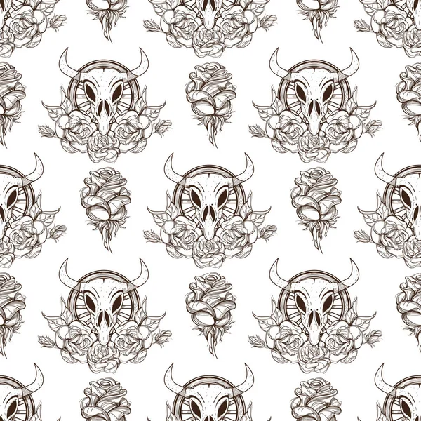 pattern from outline cow's skull