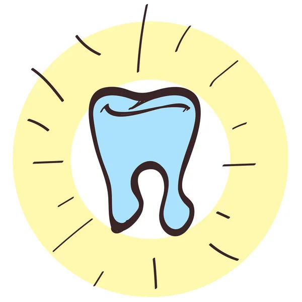 Icono del diente con un contorno negro — Vector de stock