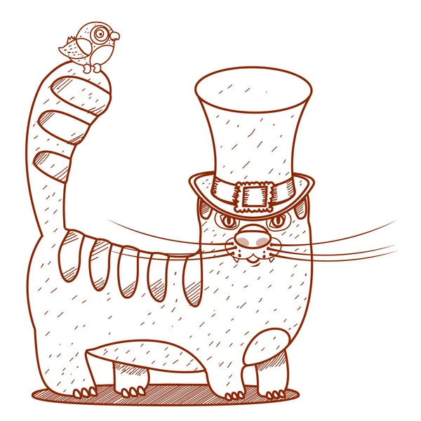 Носити капелюх кішки — стоковий вектор