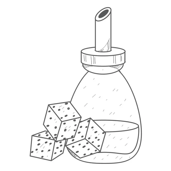 Cubes de sucre de canne et sucre blanc — Image vectorielle