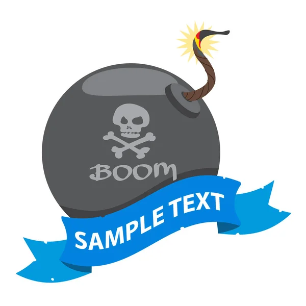 Illustratie van de bom op de piraat thema — Stockvector