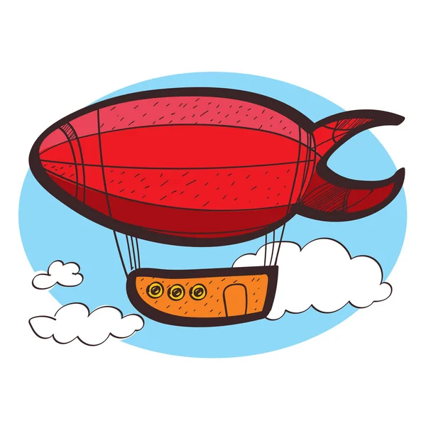 Airship clipart cor — Vetor de Stock