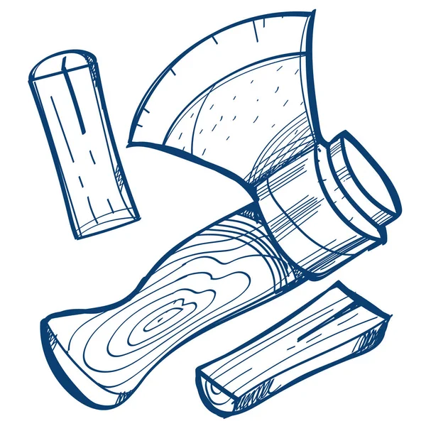 O ícone de machado e log — Vetor de Stock