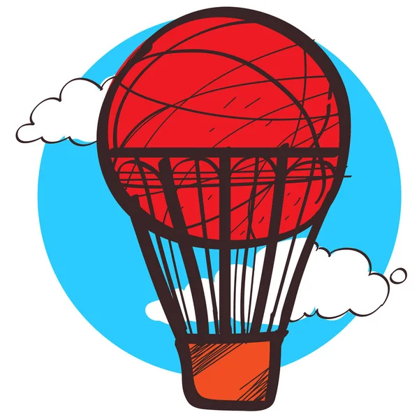 Rode hete luchtballon — Stockvector