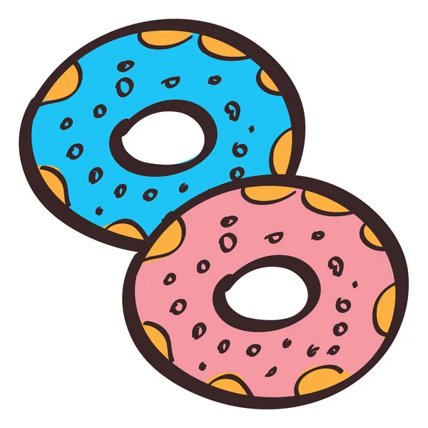 Donuts colored illustration — Stock Vector