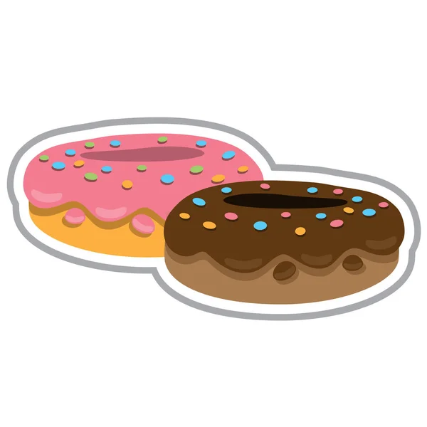 Donuts met chocolade fudge — Stockvector