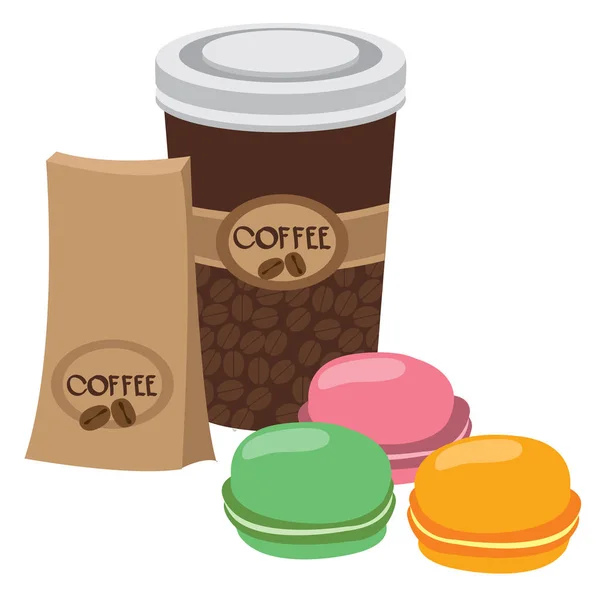 Пакет, чашка кави — стоковий вектор