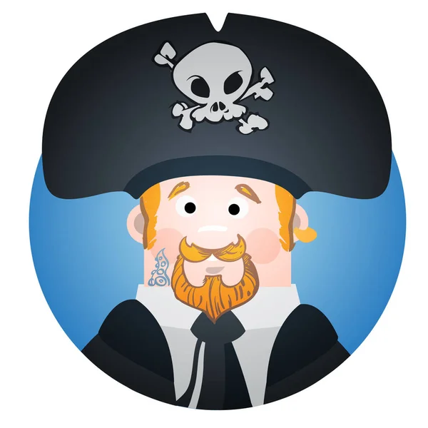Веселий пірат в капелюсі — стоковий вектор