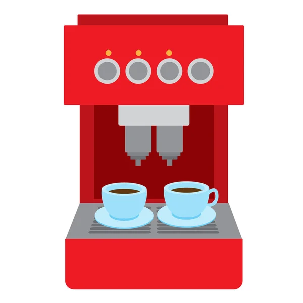 Kaffeemaschine rot. — Stockvektor