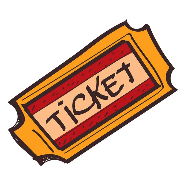 Ticketsymbol mit schwarzem Umriss — Stockvektor