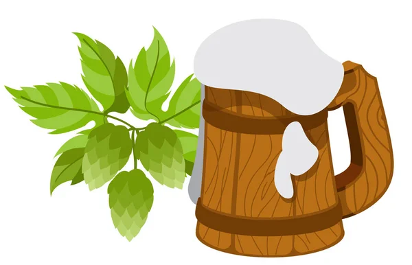 Mug foamy beer — Stock Vector