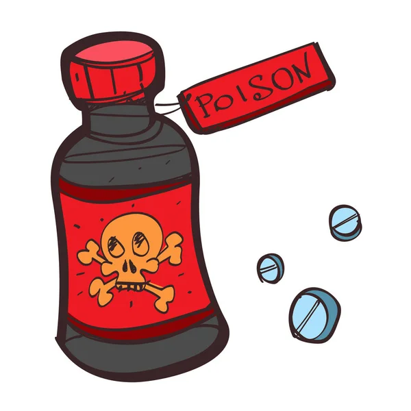 Botella con botón de color venenoso — Archivo Imágenes Vectoriales