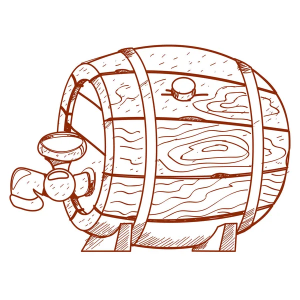 Barril de madera para bebidas — Vector de stock