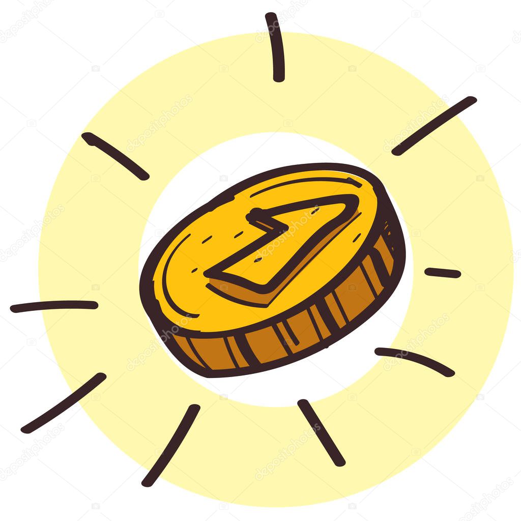 Ilustraciones de monedas | Moneda coloreada ilustración — Vector de