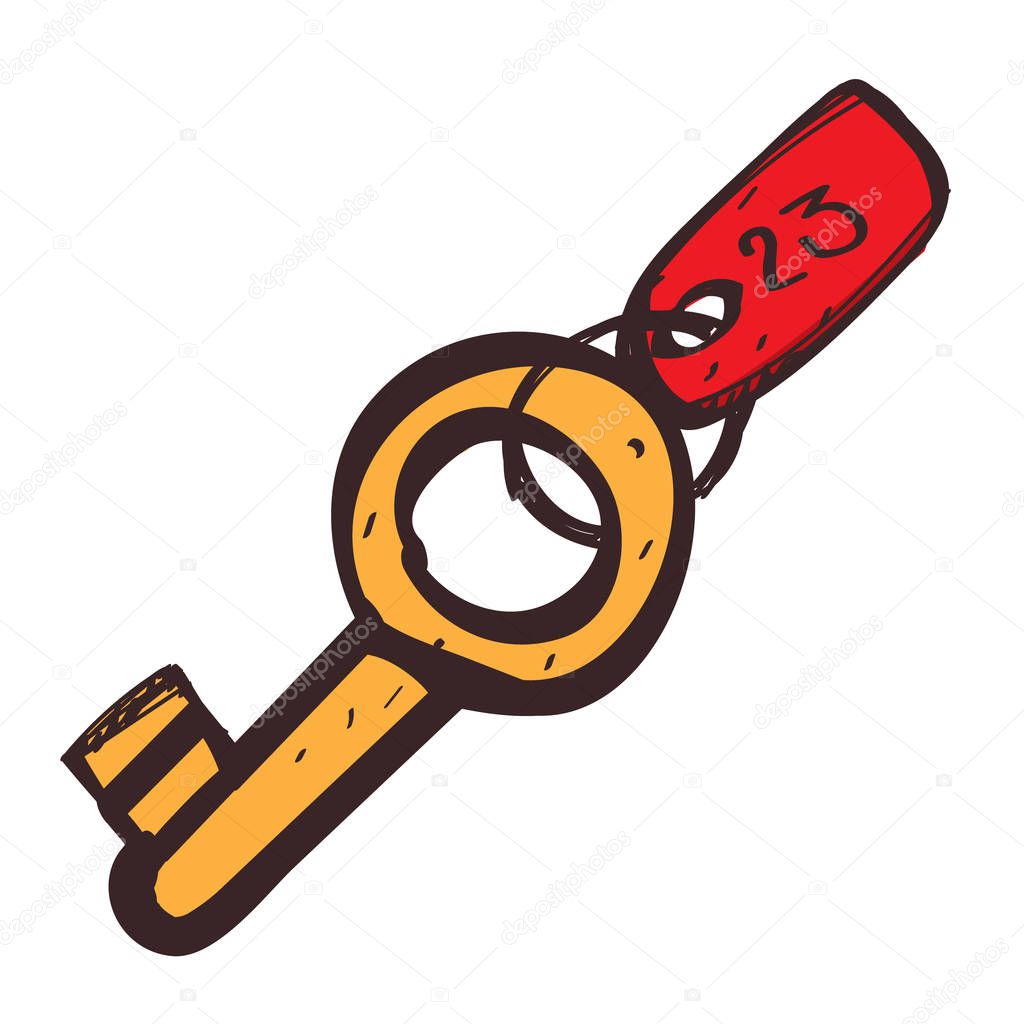 Key with tag color icon 