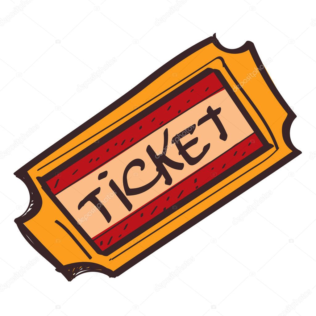 Ticket icon with a black outline 