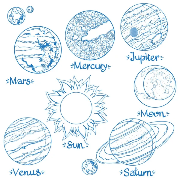 Pianeti del sistema solare — Vettoriale Stock