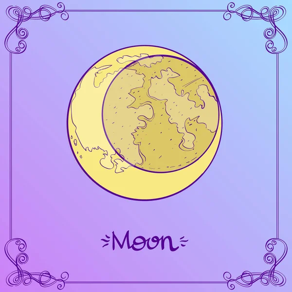 Ritning av månen. illustration — Stock vektor