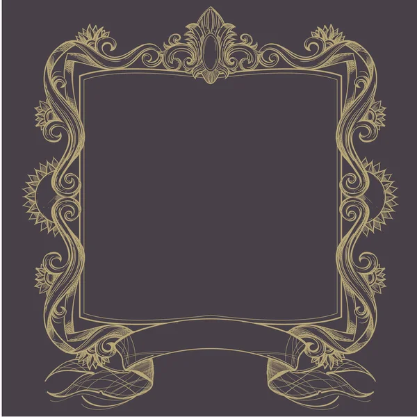 Rechthoekige vintage frame decor — Stockvector