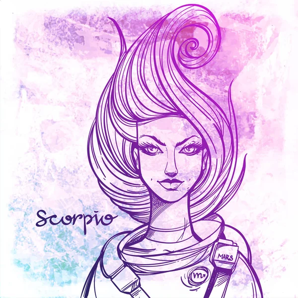 Девушка-зодиак-знак Скорпиона . — стоковый вектор