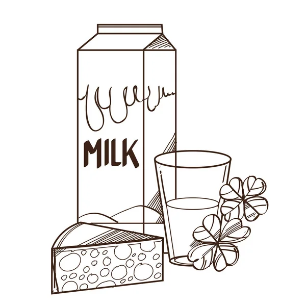 Monochromatyczne szklankę mleka — Wektor stockowy