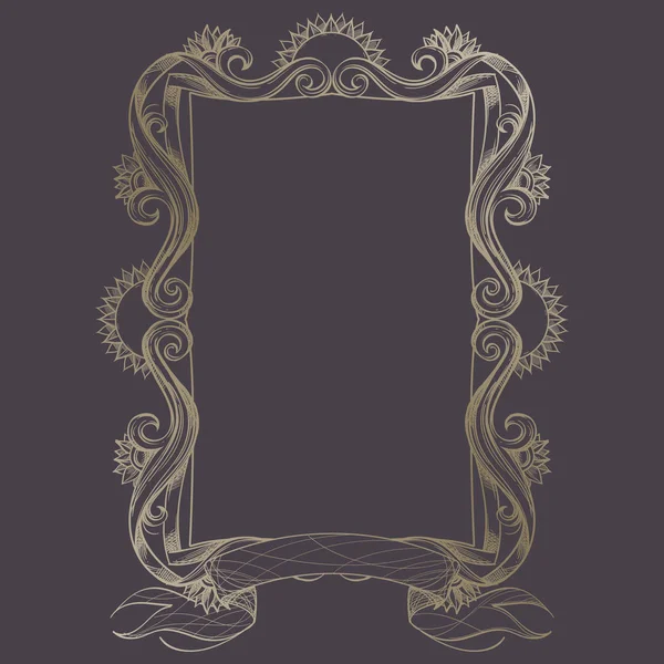 Rectangular vintage frame decor — Stock Vector