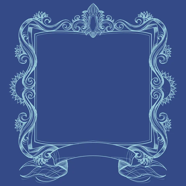 Decoración rectangular del marco vintage — Vector de stock