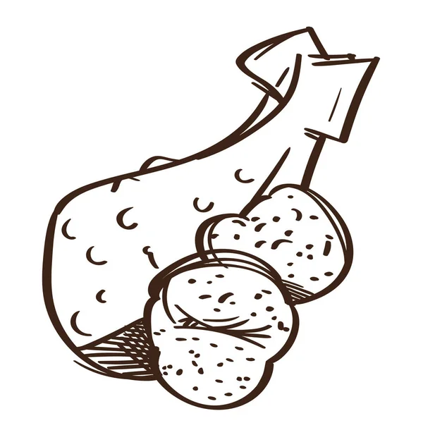 Patata de pollo con patatas al horno — Archivo Imágenes Vectoriales