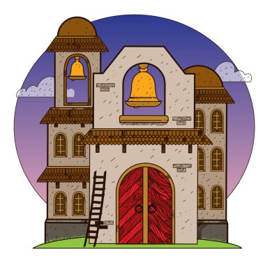 Wild West church icon clipart