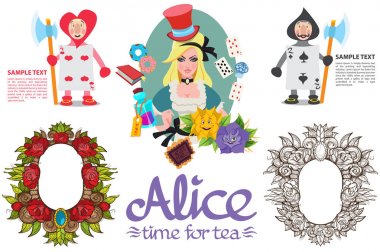 Alice Harikalar Diyarında Icons set