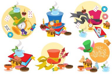 Alice Harikalar Diyarında Icons set